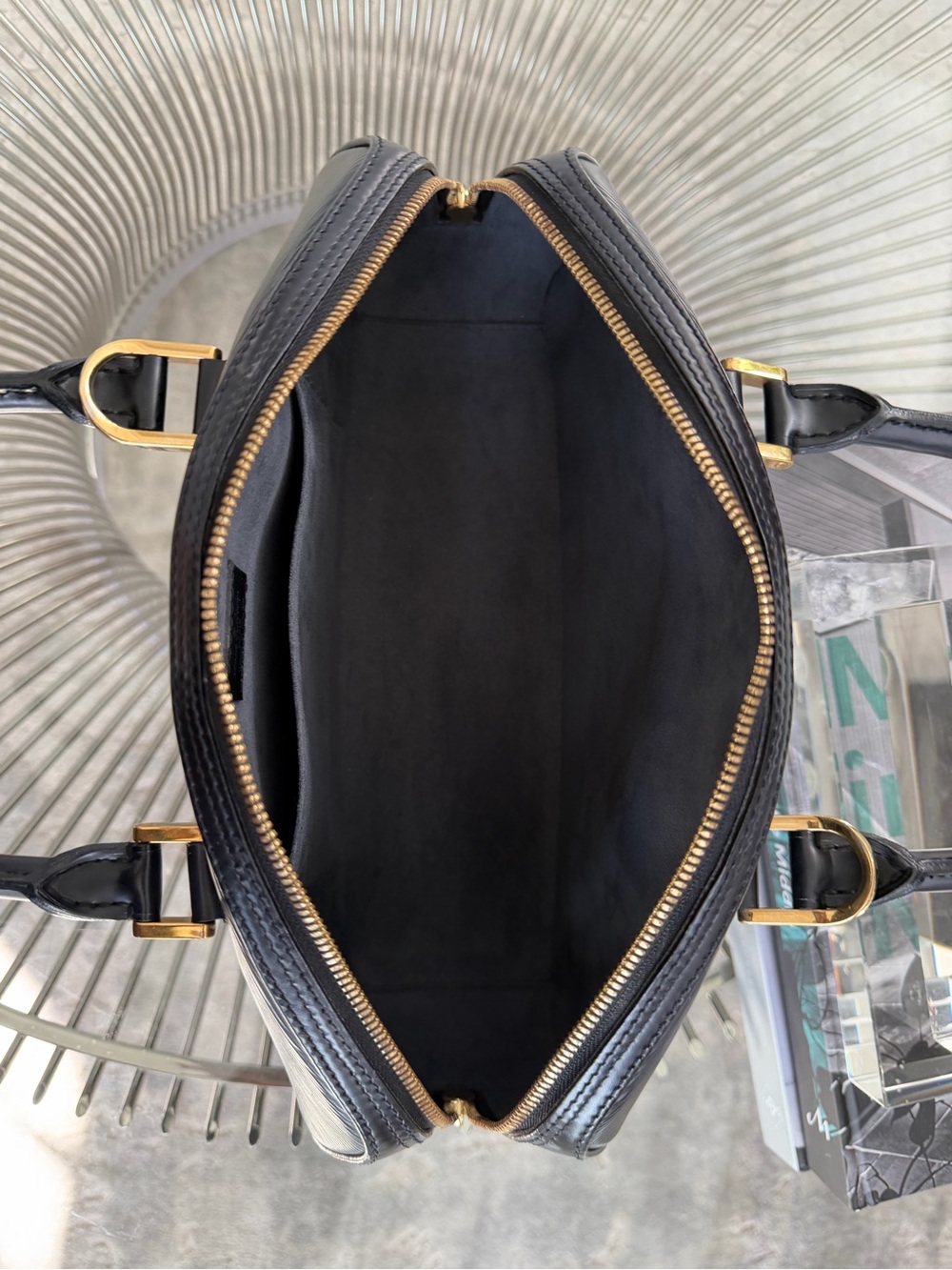 Louis Vuitton Black Epi Leather Satchel with Gold Hardware - Picture 16 of 16